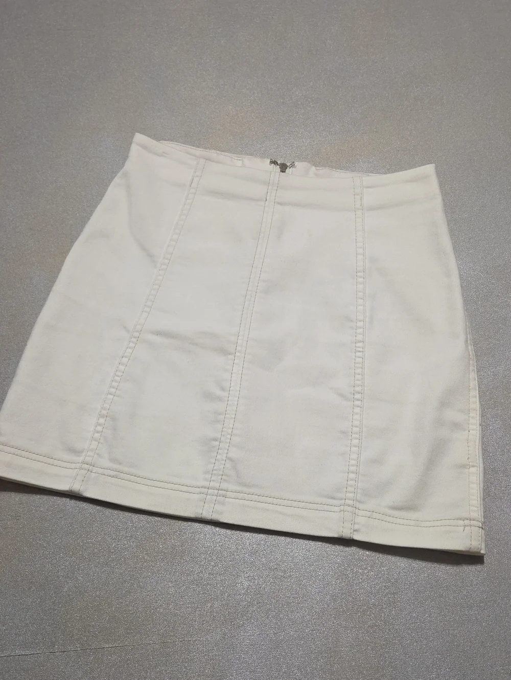 Free People Off-White Paneled A-Line Mini Skirt